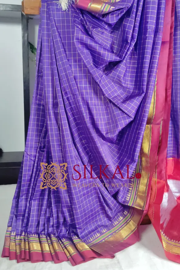 Ilkal_Checked_The_Mercerized_Silk_Saree_Code-_SKL1799