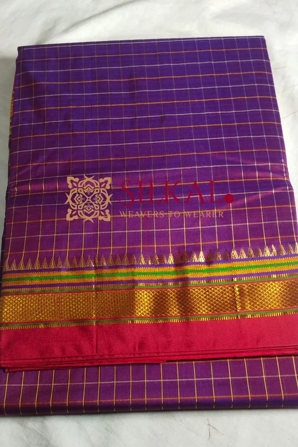 Ilkal_Checked_The_Mercerized_Silk_Saree_Saree_Code-_SKL1801