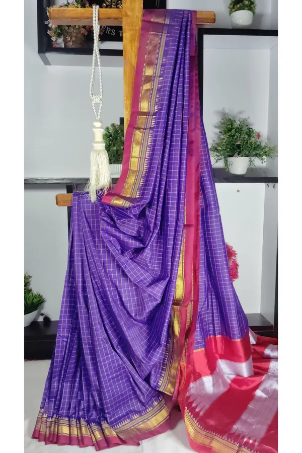 Ilkal_Checked_The_Mercerized_Silk_Saree_Code-_SKL1799