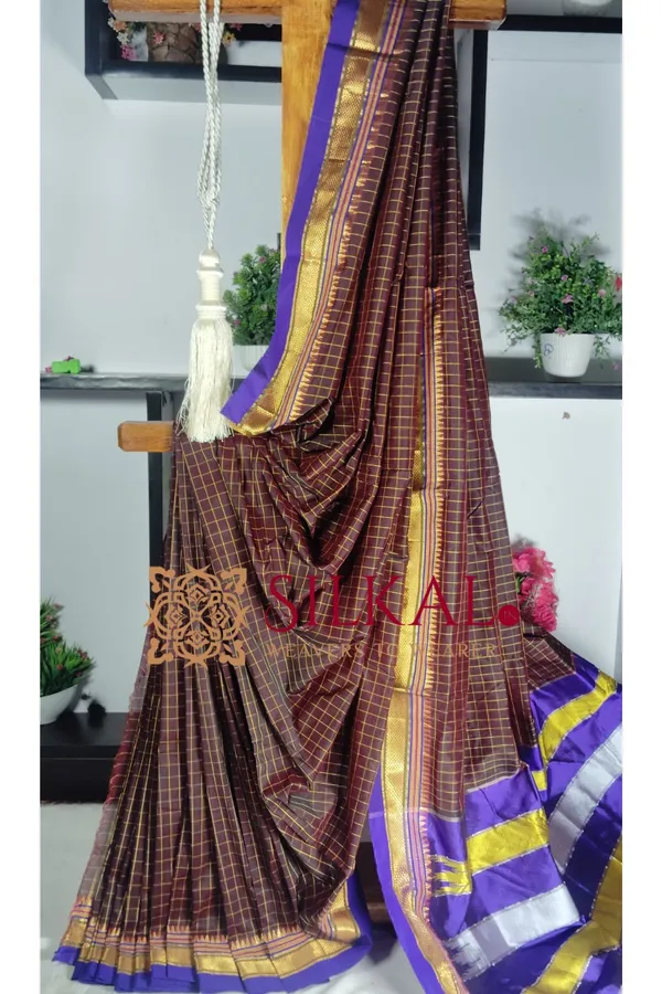 Ilkal_Checked_The_Mercerized_Silk_Saree_Code-_SKL1797