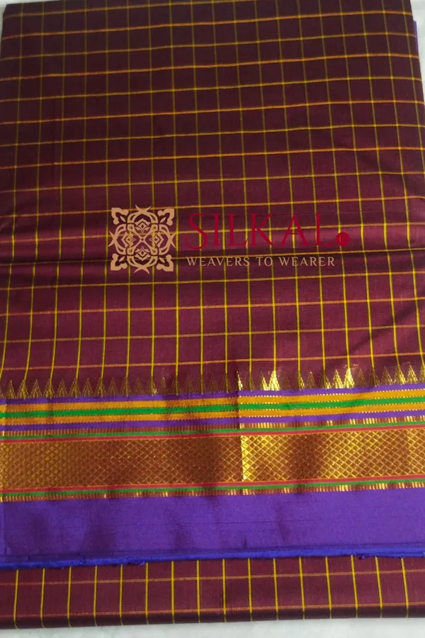 Ilkal_Checked_The_Mercerized_Silk_Saree_Saree_Code-_SKL1798