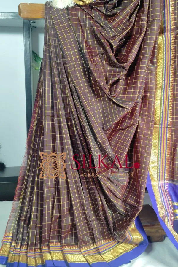 Ilkal_Checked_The_Mercerized_Silk_Saree_Code-_SKL1797