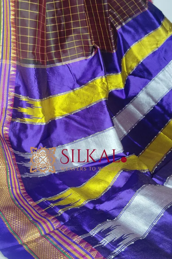 Ilkal_Checked_The_Mercerized_Silk_Saree_Code-_SKL1797