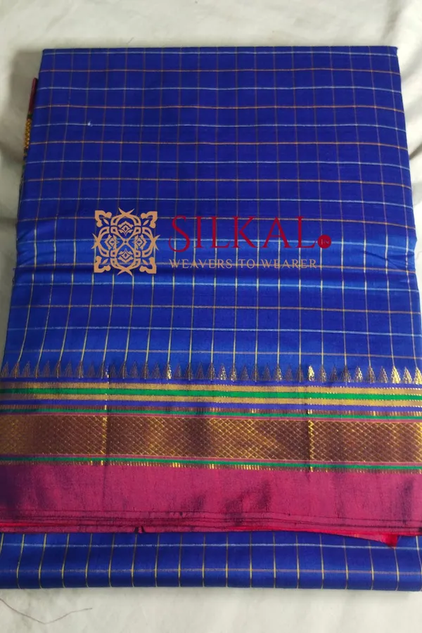 Ilkal_Checked_The_Mercerized_Silk_Saree_Saree_Code-_SKL1800
