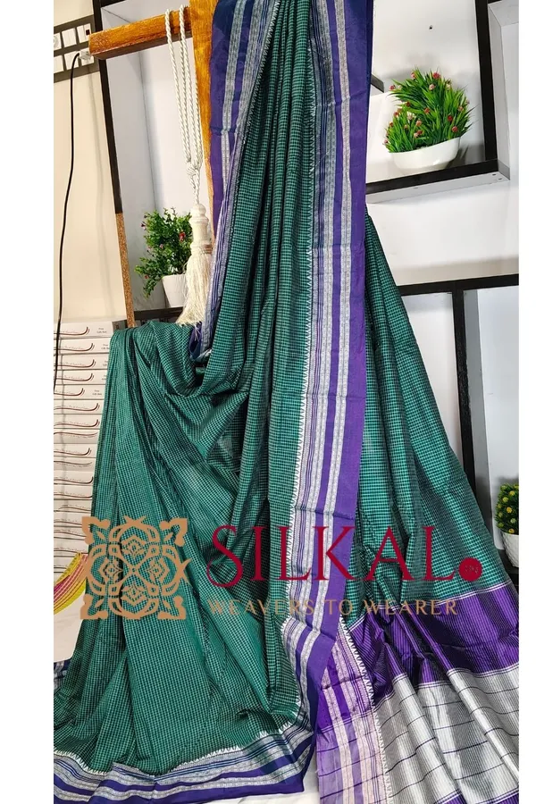 Ilkal_Cotton_Gaadi_Dadi_Checks_Saree_SKL2062