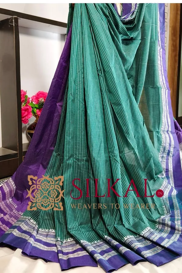 Ilkal_Cotton_Gaadi_Dadi_Checks_Saree_SKL2062