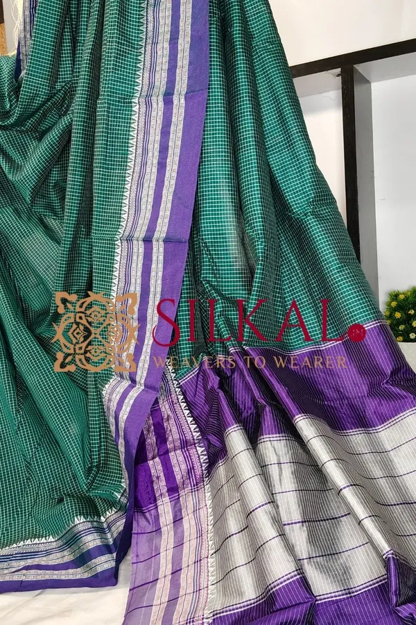 Ilkal_Cotton_Gaadi_Dadi_Checks_Saree_SKL2062