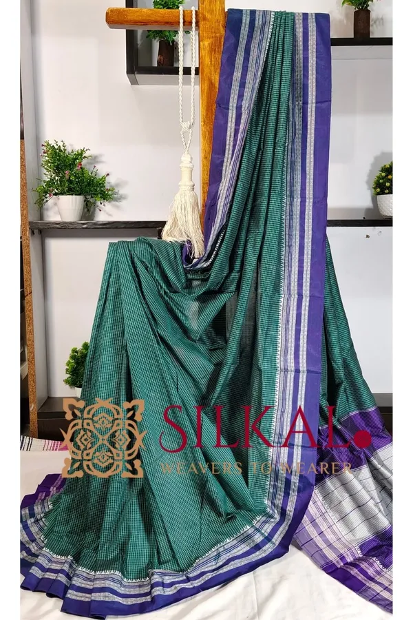 Ilkal_Cotton_Gaadi_Dadi_Checks_Saree_SKL2062