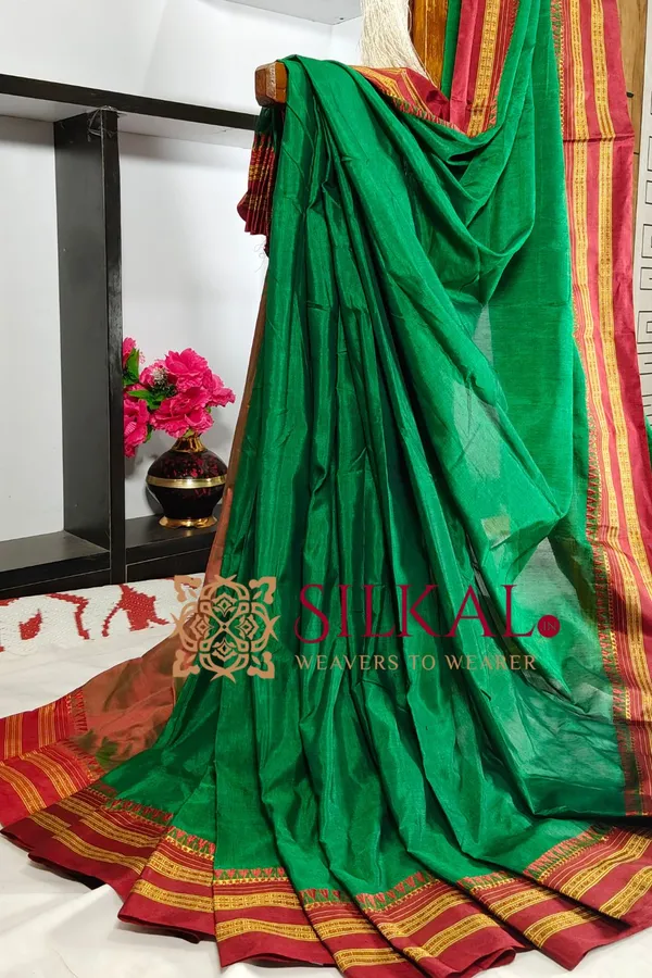 Ilkal_Cotton_Gaadi_Dadi_Plain_Saree_SKL2057