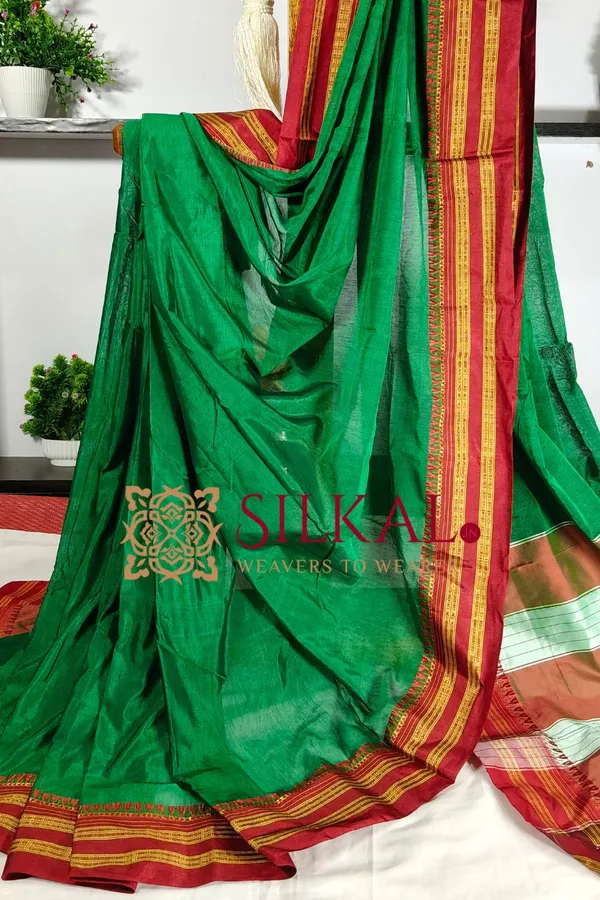 Ilkal_Cotton_Gaadi_Dadi_Plain_Saree_SKL2057