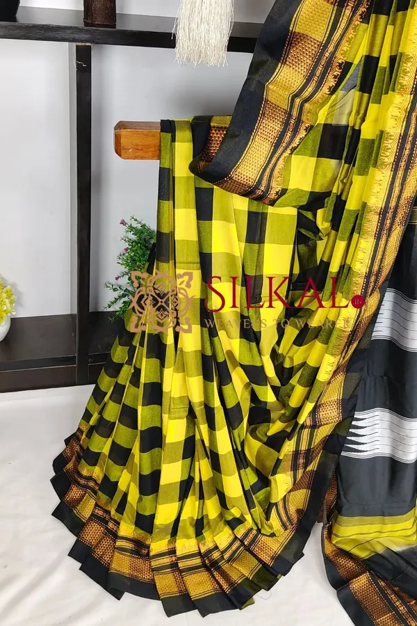 Ilkal_Cotton_Silk_Big_Checks_Saree_SKL04060