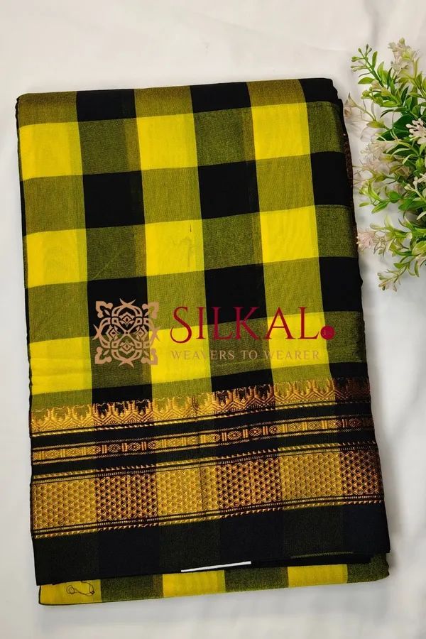 Ilkal_Cotton_Silk_Big_Checks_Saree_SKL04060