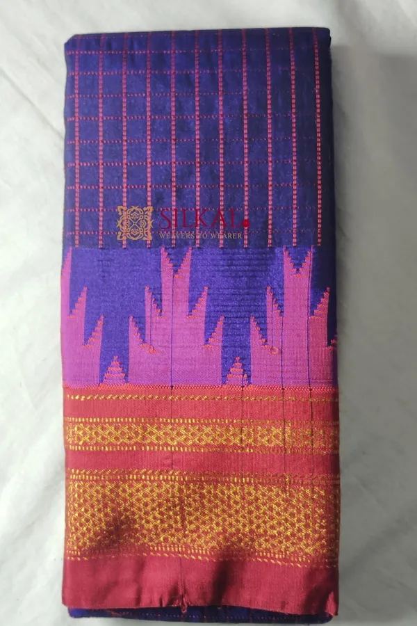 Ilkal_Cotton_Silk_Chadaranga_Temple_Saree_SKL1936