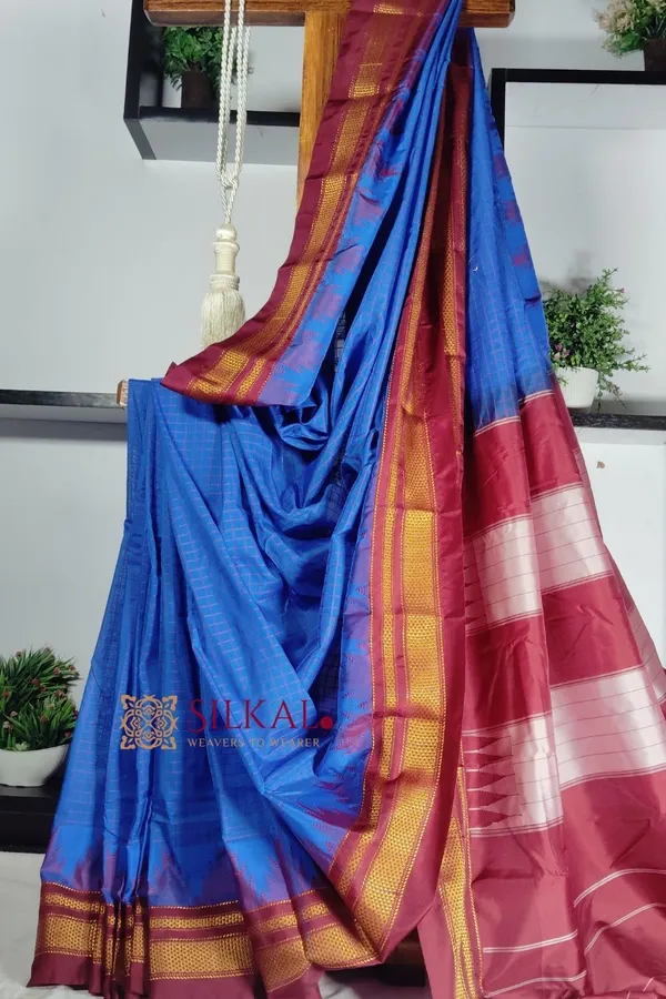 Ilkal_Cotton_Silk_Chadaranga_Temple_Saree