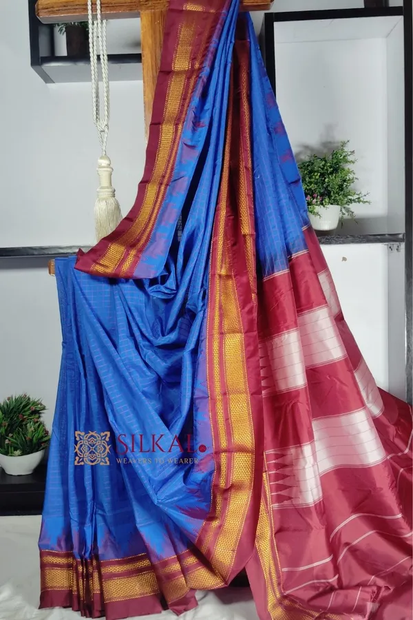 Ilkal_Cotton_Silk_Chadaranga_Temple_Saree