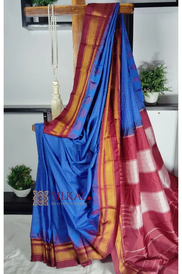 Ilkal_Cotton_Silk_Chadaranga_Temple_Saree