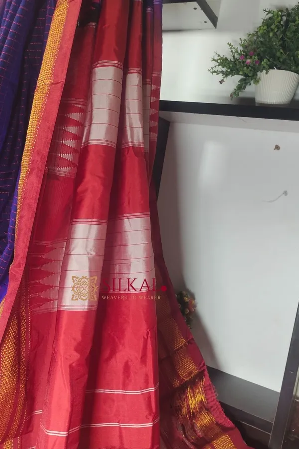 Ilkal_Cotton_Silk_Chadaranga_Temple_Saree_SKL1936