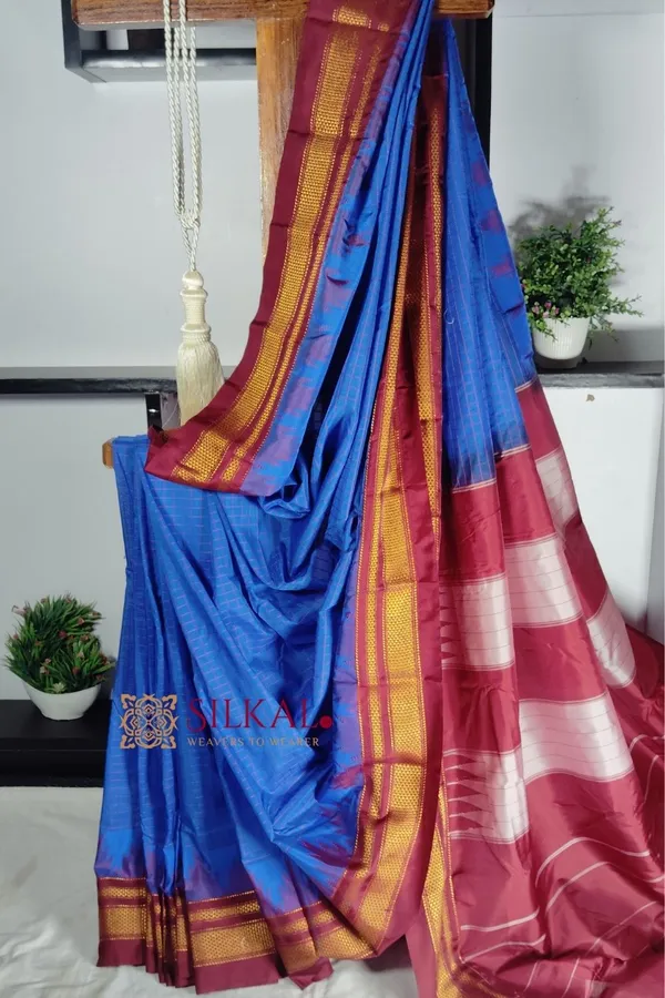 Ilkal_Cotton_Silk_Chadaranga_Temple_Saree