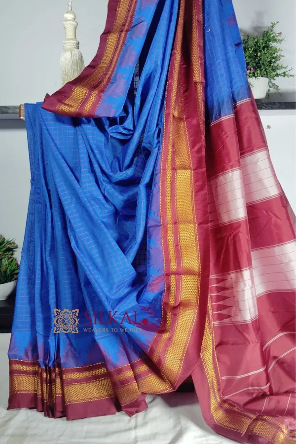 Ilkal_Cotton_Silk_Chadaranga_Temple_Saree