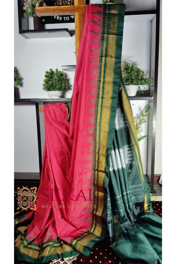Ilkal_Cotton_Silk_Chadaranga_Temple_Saree_Code-_SKL1783