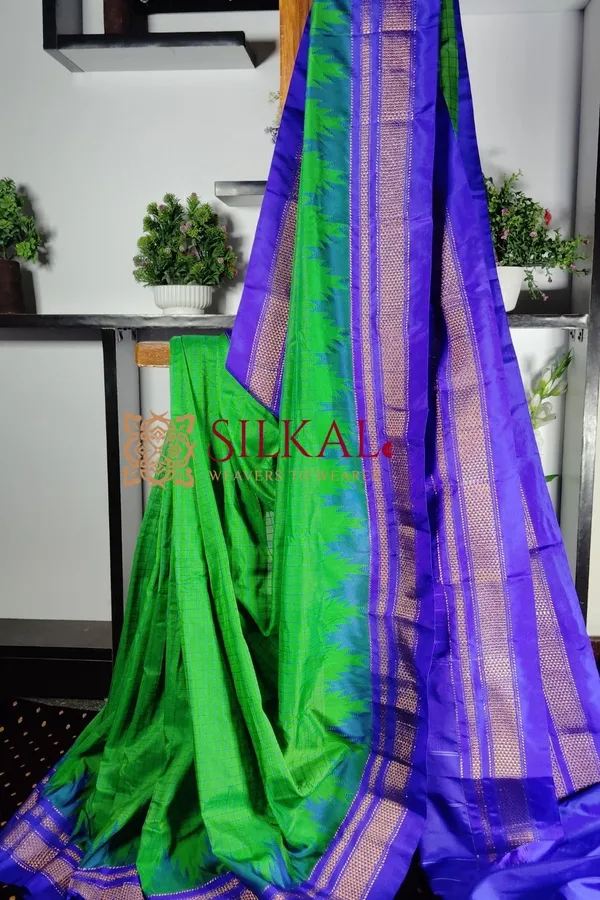 Ilkal_Cotton_Silk_Chadaranga_Temple_Saree_Code-_SKL1781