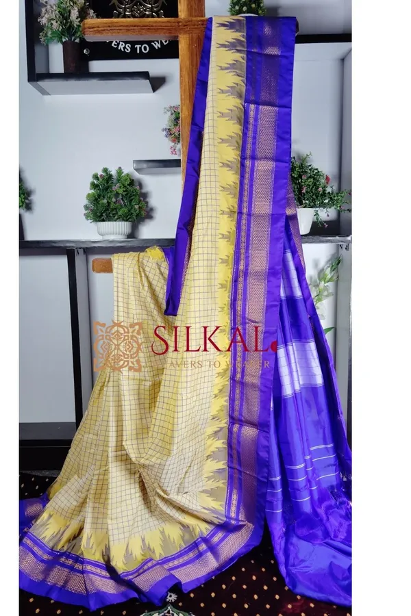 Ilkal_Cotton_Silk_Chadaranga_Temple_Saree_Saree_Code-_SKL1313
