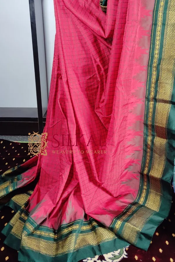 Ilkal_Cotton_Silk_Chadaranga_Temple_Saree_Code-_SKL1783
