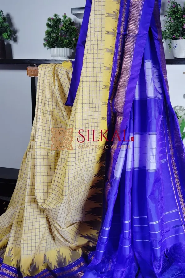Ilkal_Cotton_Silk_Chadaranga_Temple_Saree_Saree_Code-_SKL1313