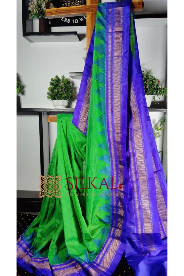 Ilkal_Cotton_Silk_Chadaranga_Temple_Saree_Code-_SKL1781