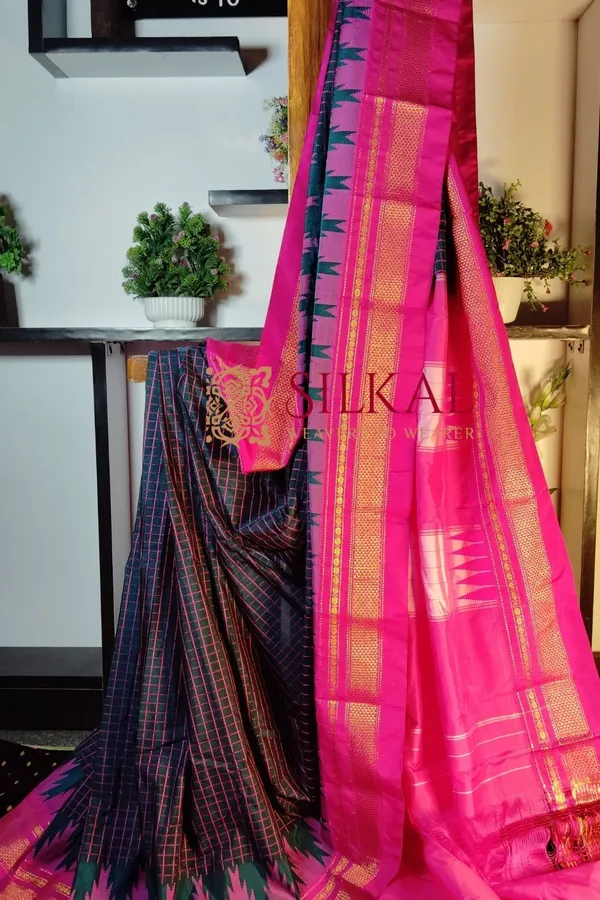 Ilkal_Cotton_Silk_Chadaranga_Temple_Saree_Code-_SKL1782