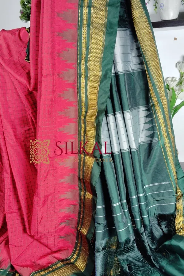 Ilkal_Cotton_Silk_Chadaranga_Temple_Saree_Code-_SKL1783