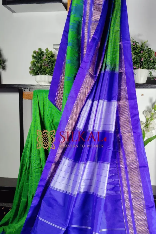 Ilkal_Cotton_Silk_Chadaranga_Temple_Saree_Code-_SKL1781