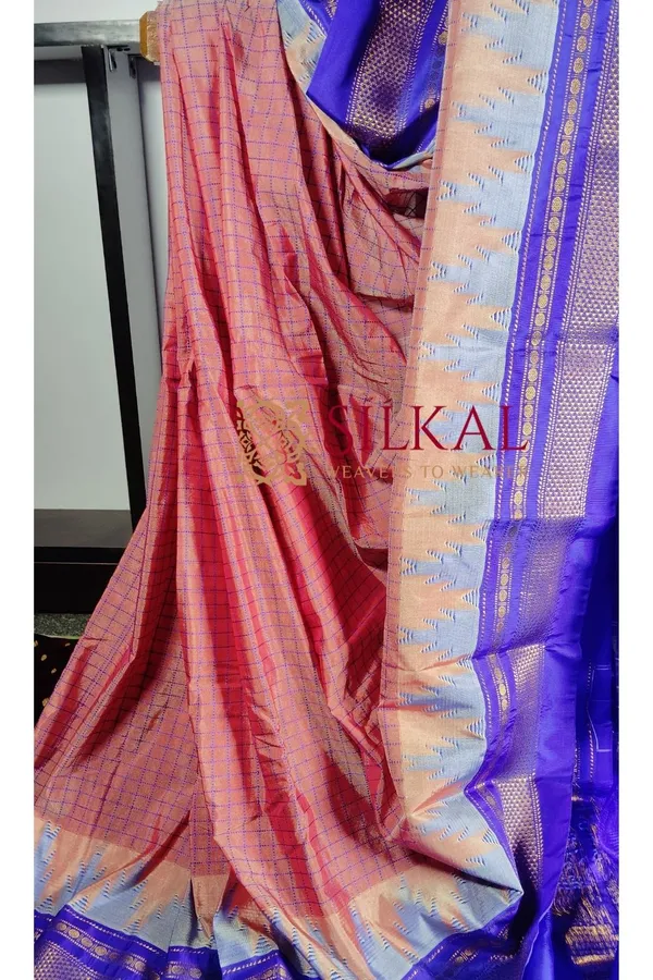 Ilkal_Cotton_Silk_Chadaranga_Temple_Saree_Saree_Code-_SKL1314