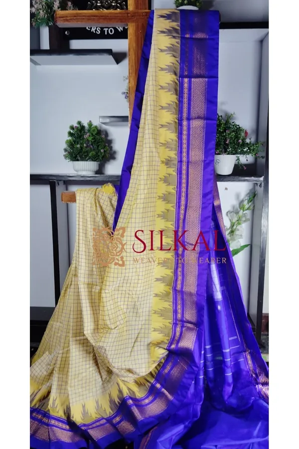 Ilkal_Cotton_Silk_Chadaranga_Temple_Saree_Saree_Code-_SKL1313
