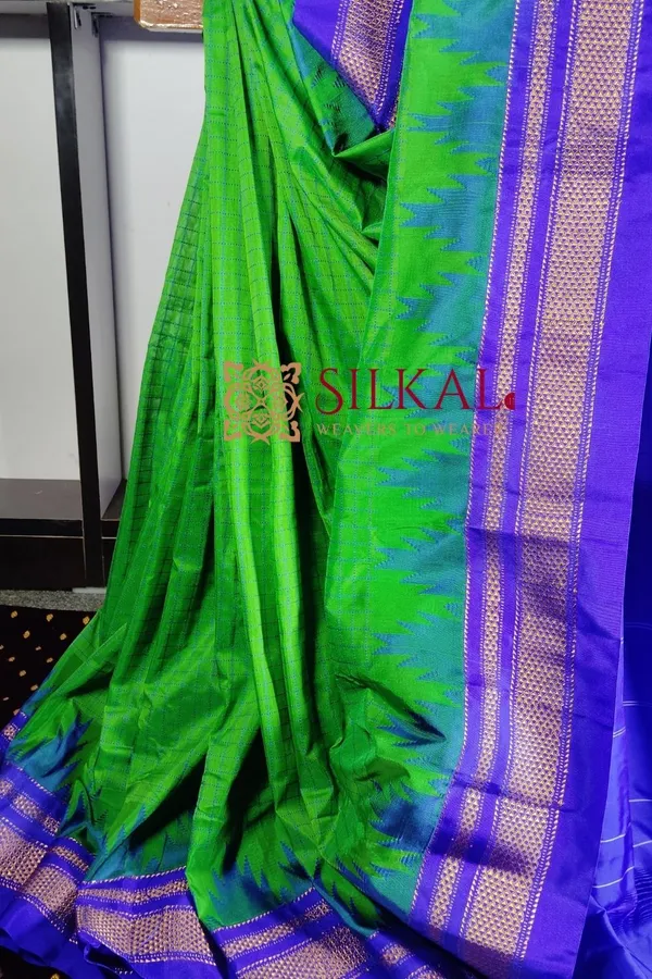 Ilkal_Cotton_Silk_Chadaranga_Temple_Saree_Code-_SKL1781
