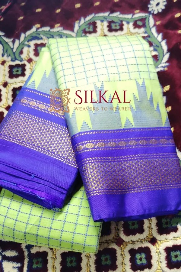 Ilkal_Cotton_Silk_Chadaranga_Temple_Saree_Saree_Code-_SKL1784