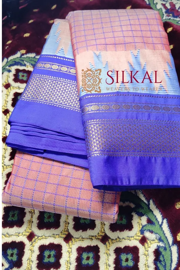 Ilkal_Cotton_Silk_Chadaranga_Temple_Saree_Saree_Code-_SKL1314