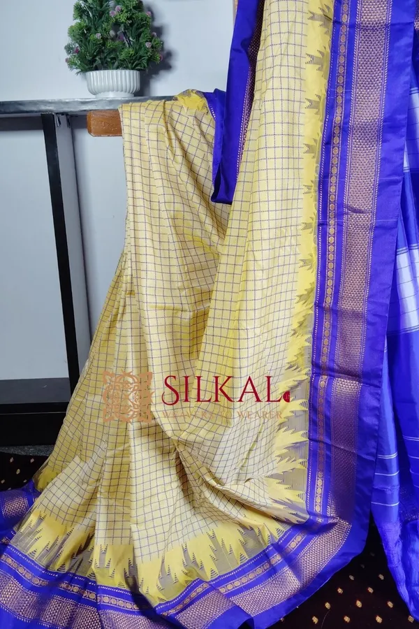 Ilkal_Cotton_Silk_Chadaranga_Temple_Saree_Saree_Code-_SKL1313