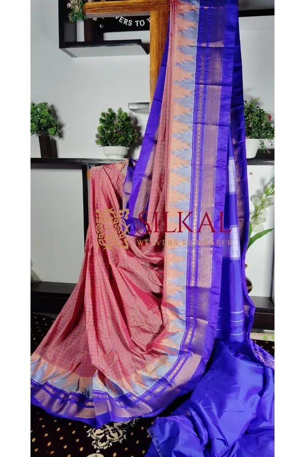 Ilkal_Cotton_Silk_Chadaranga_Temple_Saree_Saree_Code-_SKL1314