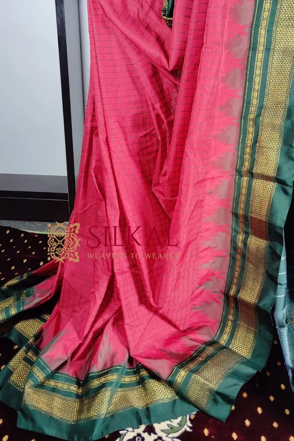 Ilkal_Cotton_Silk_Chadaranga_Temple_Saree_Code-_SKL1783