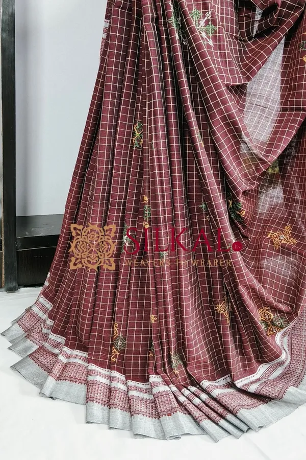 Ilkal_Cotton_Silk_Handloom_With_Kasuti_Saree_SKL03885