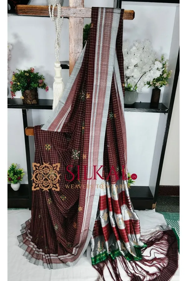 Ilkal_Cotton_Silk_Handloom_With_Kasuti_Saree_SKL03885