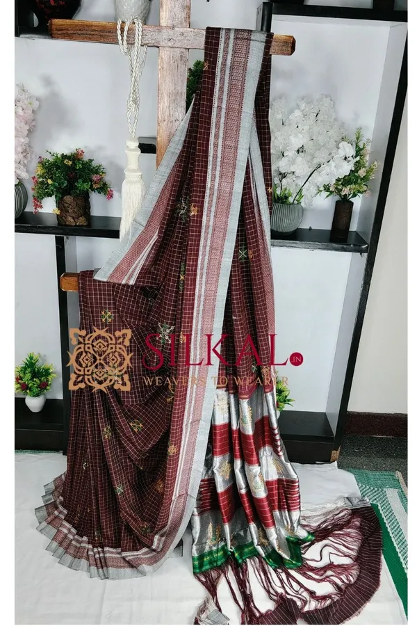 Ilkal_Cotton_Silk_Handloom_With_Kasuti_Saree_SKL03885