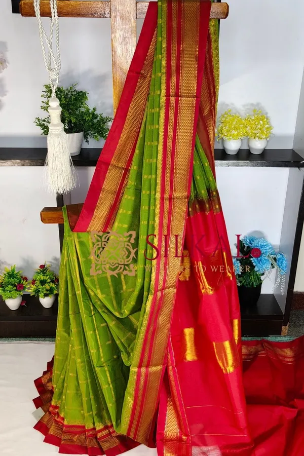 Ilkal_Cotton_Silk_Jarri_Checks_Saree_SKL04152
