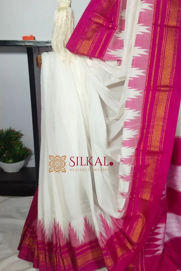 Ilkal_Temple_Cotton_Silk_Saree_Code-_SKL1856