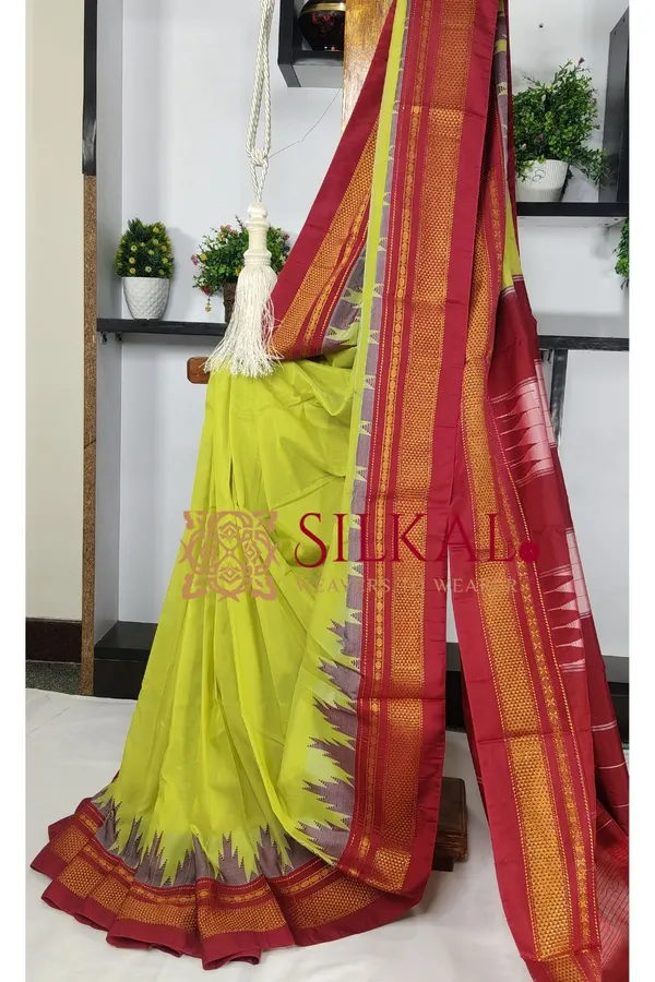 Ilkal_Cotton_Silk_Temple_Saree_Saree_Code-_SKL03389