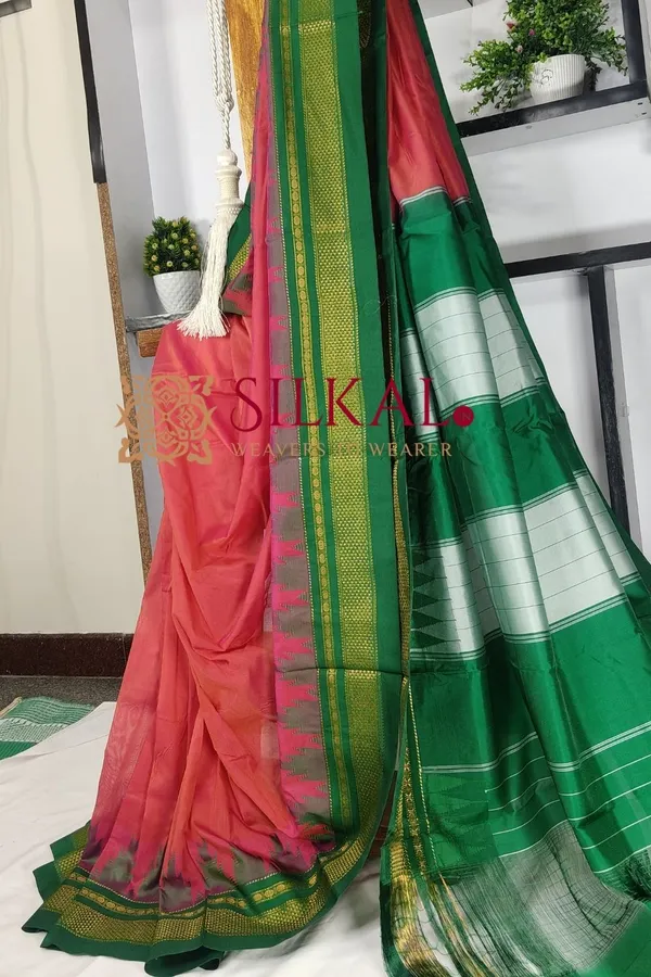 Ilkal_Cotton_Silk_Temple_Saree_Saree_Code-_SKL03390