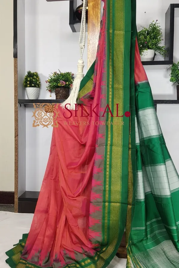 Ilkal_Cotton_Silk_Temple_Saree_Saree_Code-_SKL03390