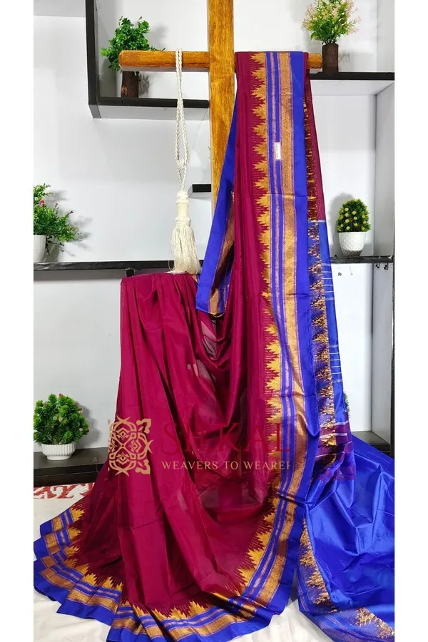 Ilkal_Cotton_Silk_Temple_Saree_Saree_Code-_SKL3002