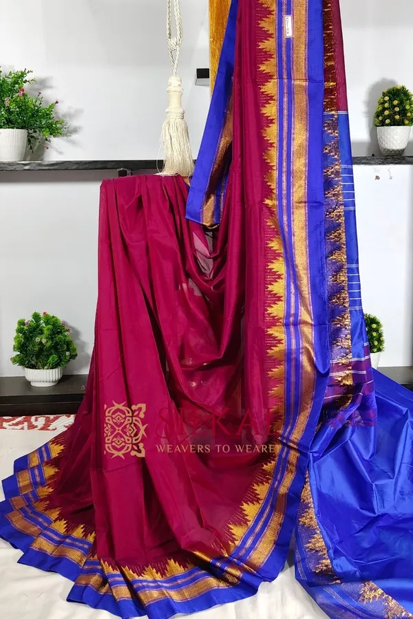 Ilkal_Cotton_Silk_Temple_Saree_Saree_Code-_SKL3002